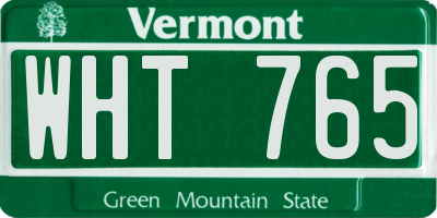 VT license plate WHT765