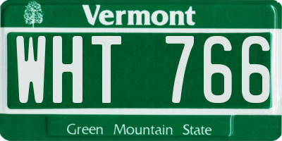 VT license plate WHT766