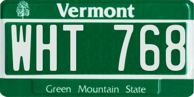 VT license plate WHT768