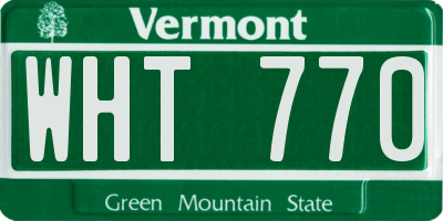 VT license plate WHT770