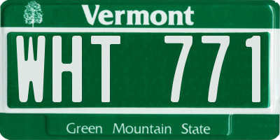 VT license plate WHT771