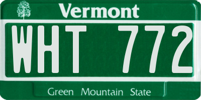 VT license plate WHT772