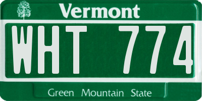 VT license plate WHT774