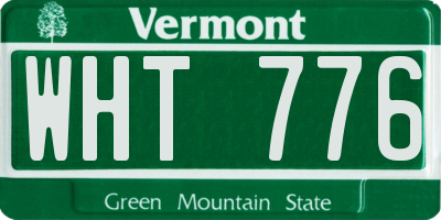 VT license plate WHT776