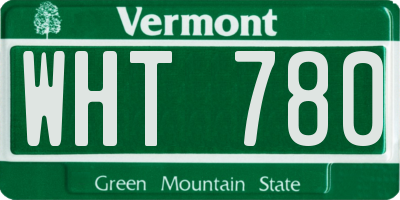 VT license plate WHT780