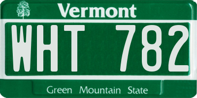 VT license plate WHT782
