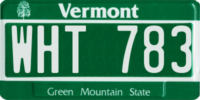 VT license plate WHT783