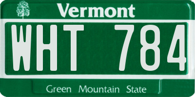 VT license plate WHT784