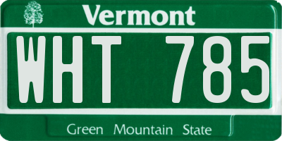 VT license plate WHT785