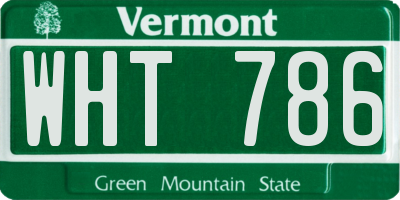 VT license plate WHT786
