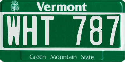 VT license plate WHT787