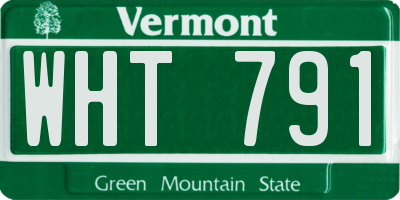 VT license plate WHT791