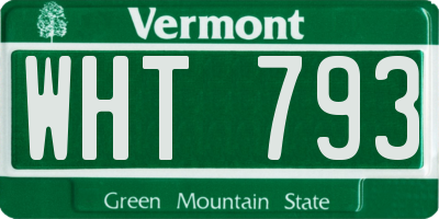 VT license plate WHT793