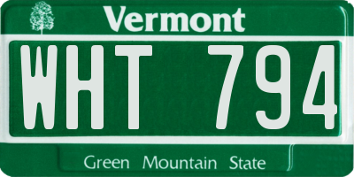 VT license plate WHT794