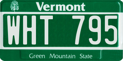 VT license plate WHT795