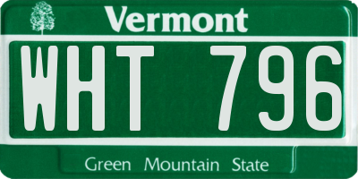 VT license plate WHT796
