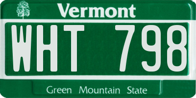VT license plate WHT798