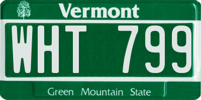 VT license plate WHT799