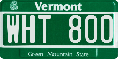 VT license plate WHT800