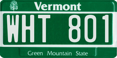 VT license plate WHT801