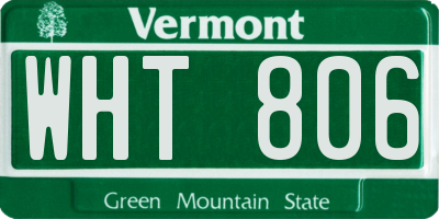 VT license plate WHT806