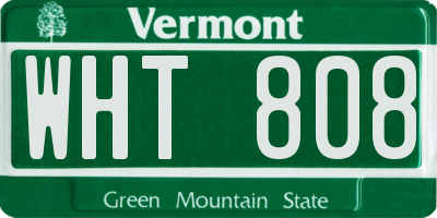 VT license plate WHT808