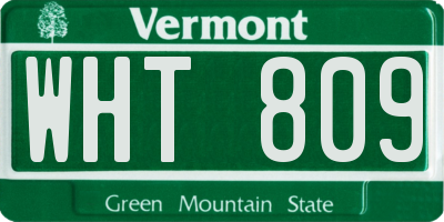 VT license plate WHT809