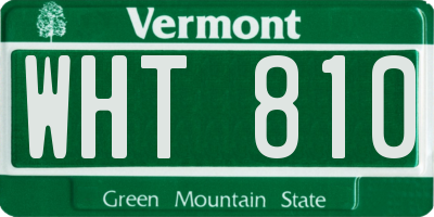 VT license plate WHT810