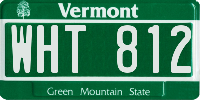 VT license plate WHT812