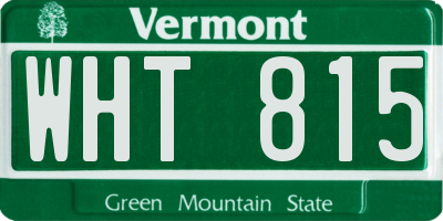 VT license plate WHT815