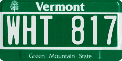 VT license plate WHT817