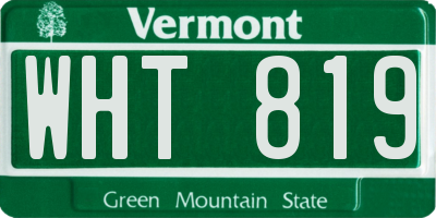 VT license plate WHT819