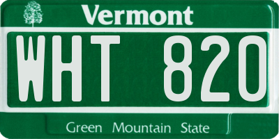 VT license plate WHT820
