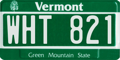VT license plate WHT821