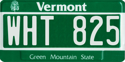 VT license plate WHT825