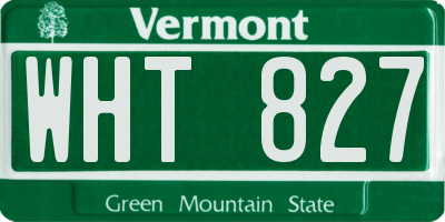 VT license plate WHT827