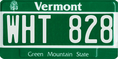 VT license plate WHT828