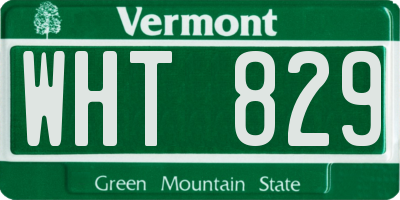 VT license plate WHT829