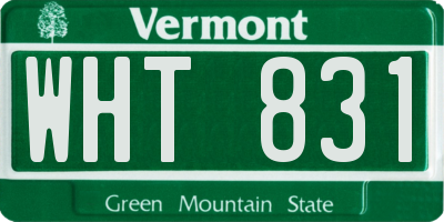 VT license plate WHT831