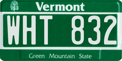 VT license plate WHT832