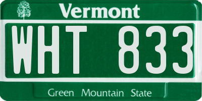 VT license plate WHT833
