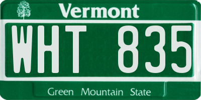 VT license plate WHT835