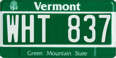 VT license plate WHT837