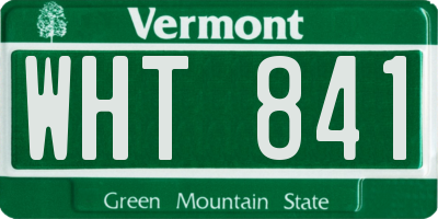 VT license plate WHT841