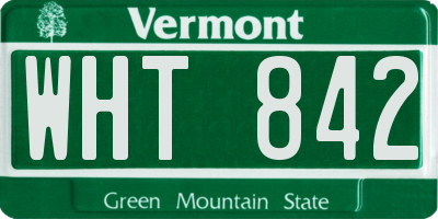 VT license plate WHT842