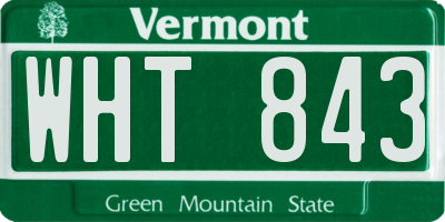 VT license plate WHT843