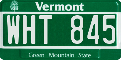 VT license plate WHT845