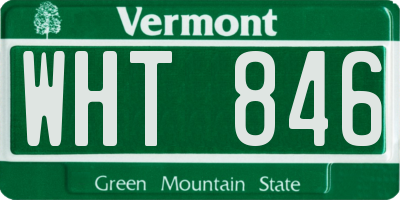 VT license plate WHT846