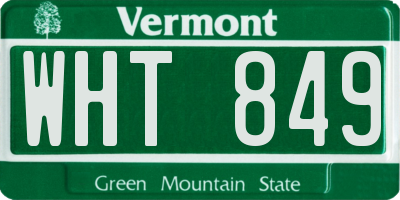 VT license plate WHT849