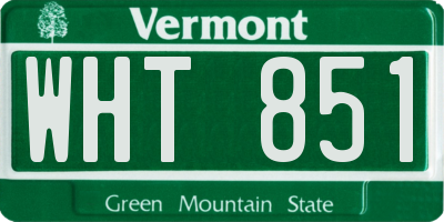 VT license plate WHT851